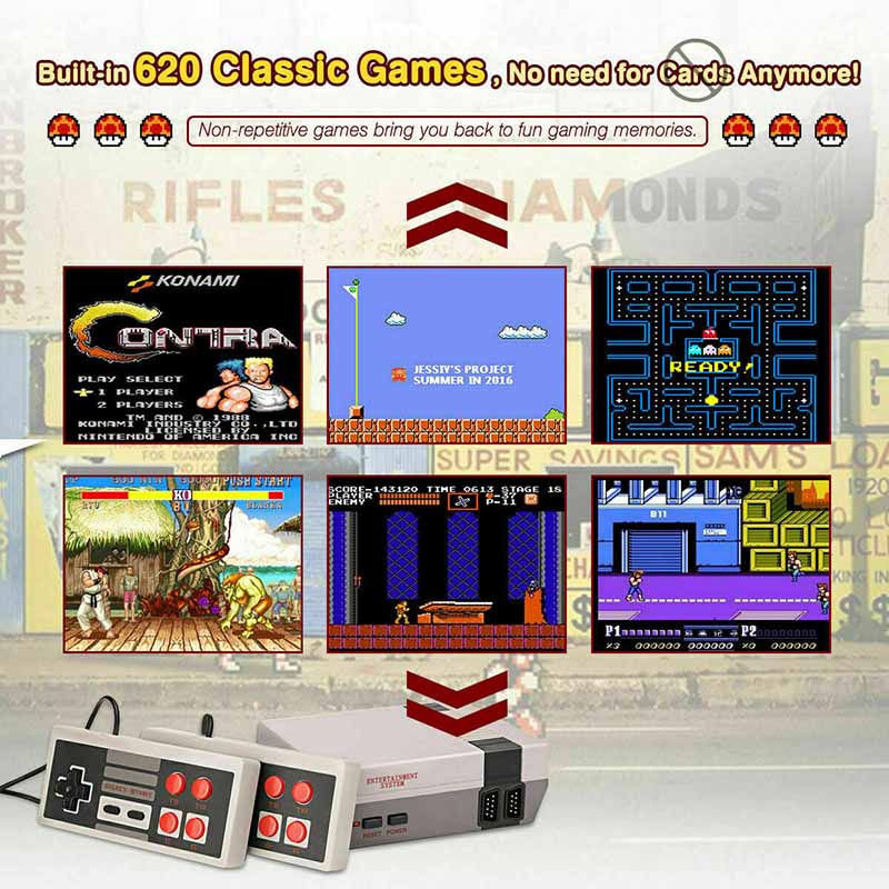 Mini Vintage Retro TV Game Console Classic Video Game Kids 620 Video Games