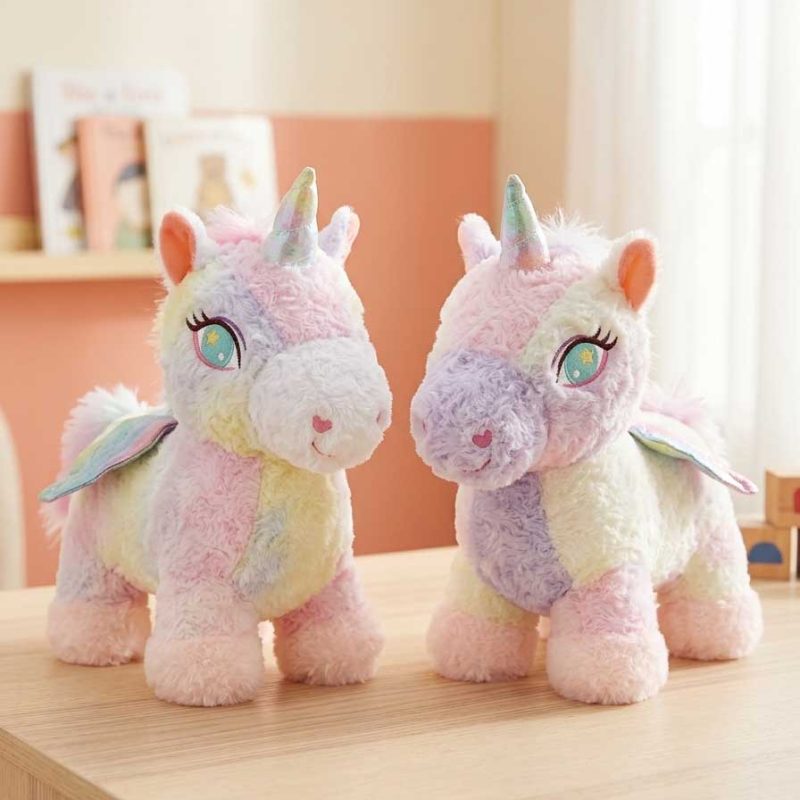 Rainbow Pastel Unicorn Plush Stuff Toy – Soft Winged Unicorn Stuffed Toy - 40cm
