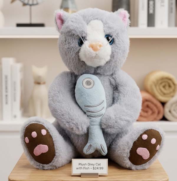 Soft Fluffy Kitten Stuffed Animal Kitty Soft Toy for Kids & Gift - 30cm