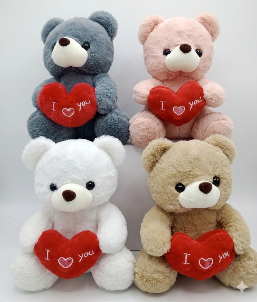 Teddy Bear with Heart Plush Toy - 25cm - Plushies