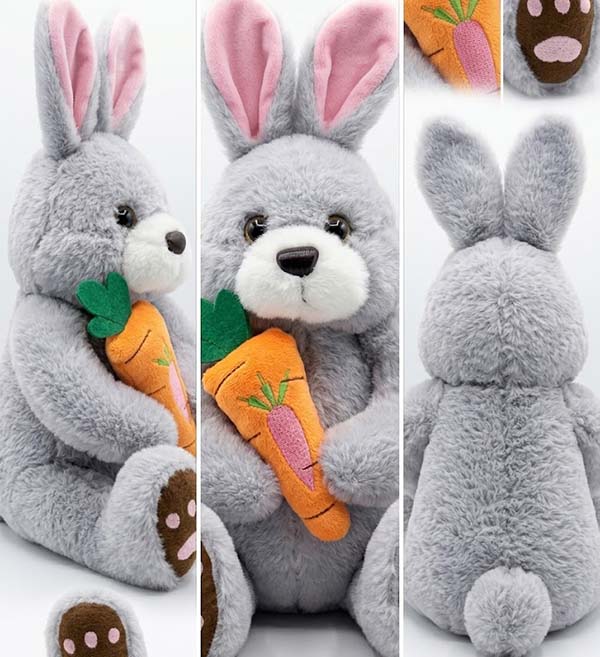 Bunny Plush Stuff Toy with Carrot - 40cm