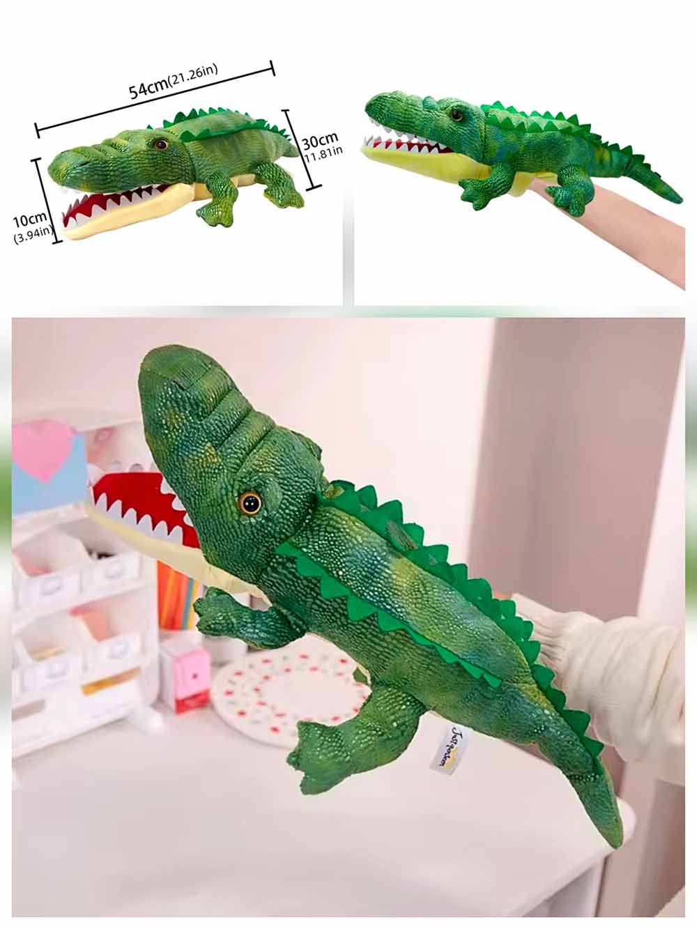 Alligator Soft Stuff Toy and Hand Puppet 60cm – 2-in-1 Plush Toy Rubian.pk