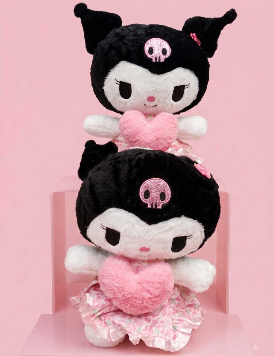Kuromi Soft Stuff Toy with Heart 40cm Pink Plush – Rubian.pk